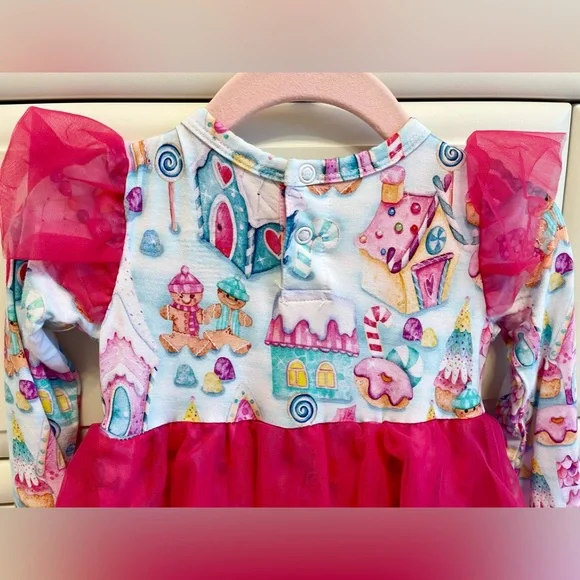 Birdie Bean Jovie Gingerbread Twirl Bodysuit Dress